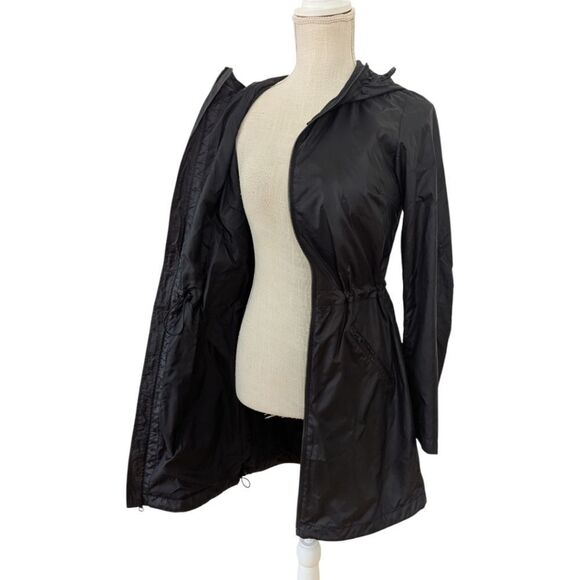 The North Face Women's S Black Windbreaker Mid Length Jacket Hooded Dual Zippers - Picture 6 of 10